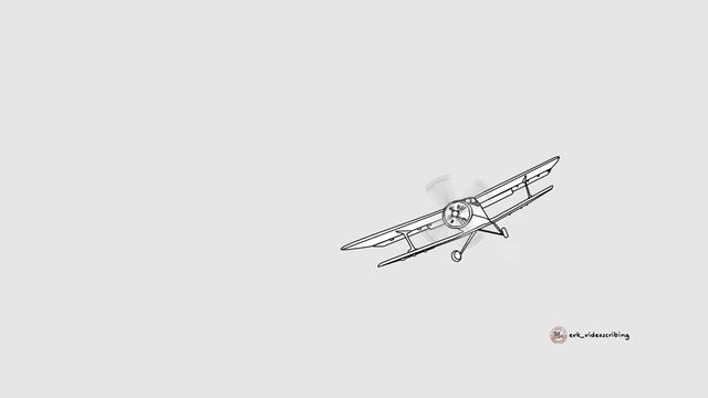 Биплан самолет, кукурузник самолет, анимация самолета. Biplane, crop-duster plane. смотреть онлайн