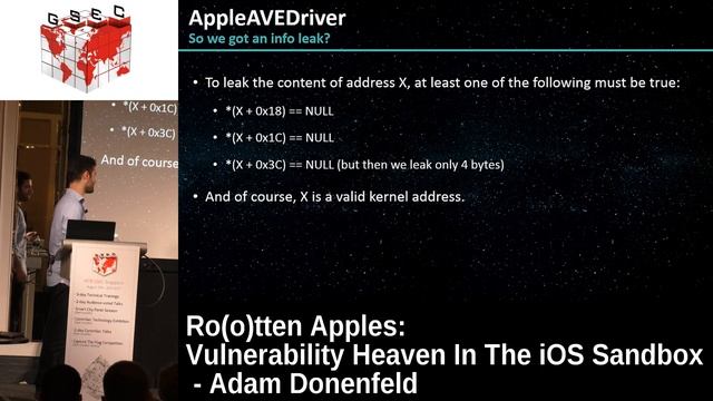 #HITBGSEC 2017 Conf D2 - Rootten Apples: Vulnerability Heaven In The iOS Sandbox - Adam Donenfeld смотреть онлайн