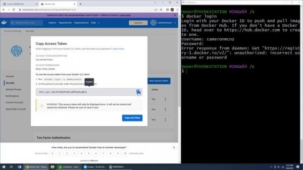 Fix Docker Hub Invalid Username or Password Error with an Access Token