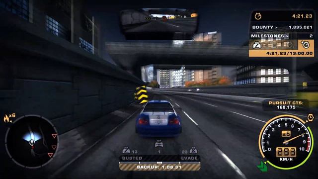 NFS Most Wanted 2005 Escaping from Cross Final Pursuit FullHD смотреть онлайн