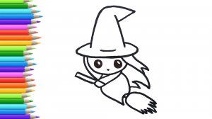 Как нарисовать ВЕДЬМУ или КОЛДУНЬЮ на Хэллоуин / Рисунок раскраска для детей /  Раскрась Ка