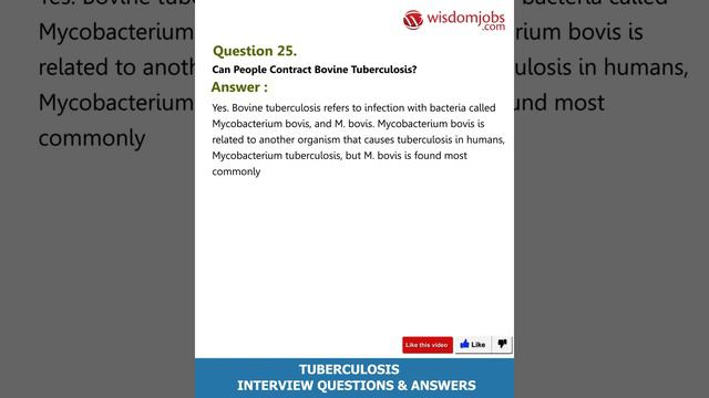 Tuberculosis Interview Questions and Answers 2019 Part-3 | Tuberculosis | Wisdom IT Services смотреть онлайн