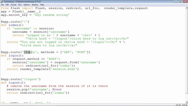 Flask Framework - Session Object смотреть онлайн