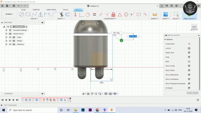Fusion 360 2020|How to create Android logo 3d model step by step смотреть онлайн