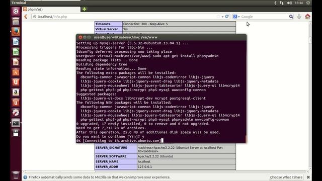 สาธิตการติดตั้ง apache,php,mysql,phpmyadmin บน ubuntu смотреть онлайн