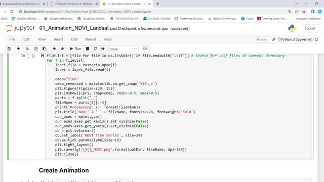 How to create Landsat NDVI timelapse animation with Python смотреть онлайн
