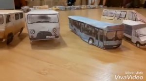 Машины из бумаги. Выставка моделей времён СССР бумажных машин.