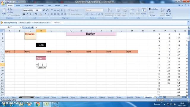 BASIC MS EXCEL WHAT IS CELL , ROW , COLUMN смотреть онлайн