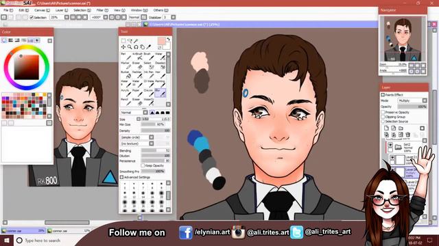 elynian art - speedpaint - connor colour (detroit: become human) смотреть онлайн