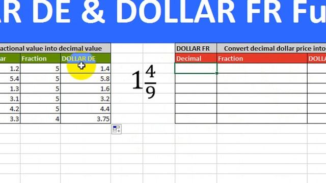 DOLLARDE and DOLLARFR Function in Excel | Financial Functions смотреть онлайн