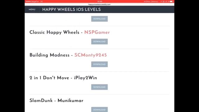 Как скачивать карты для Happy Wheels (iOS)