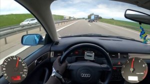 Audi A6 1.8 Turbo Acceleration Top speed Autobahn POV Drive 4K