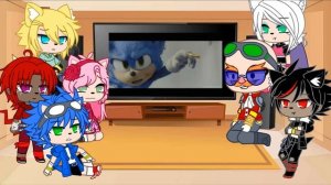 Sonic react to Sonic movie~MyAU~Rus and ENG~SonicAU~NO PART TWO~GachaClub~