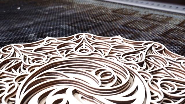 Лазерная резка фанеры | Мандала "Инь-Ян" смотреть онлайн