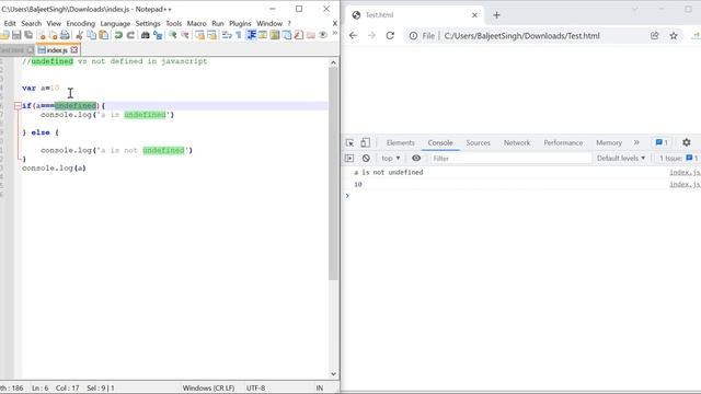 undefined vs not defined in JavaScript | Advanced JavaScript in Hindi #07 смотреть онлайн