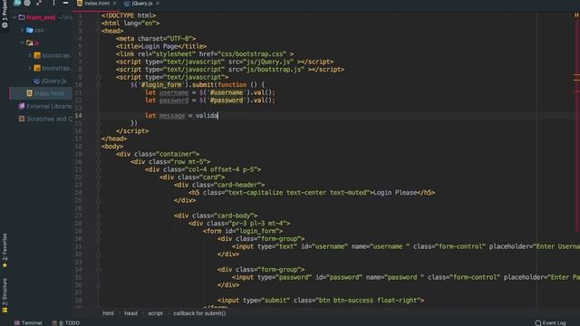 Simple Front End, Login Validation using HTML Bootstrap and JQuery смотреть онлайн