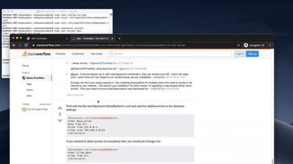 PhpMyAdmin installation in Mac OS
