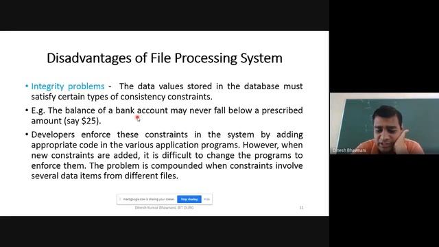 DBMS Lec 1 : Introduction to DBMS, Drawbacks of file processing system | Dinesh Bhawnani | BIT DURG смотреть онлайн