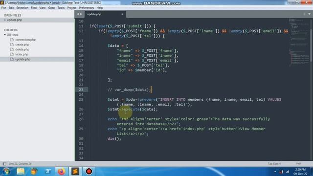 PDO - MYSQL CRUD WITH COMPLETE CODE PART 4 (UPDATE & DELETE SCRIPTS) смотреть онлайн