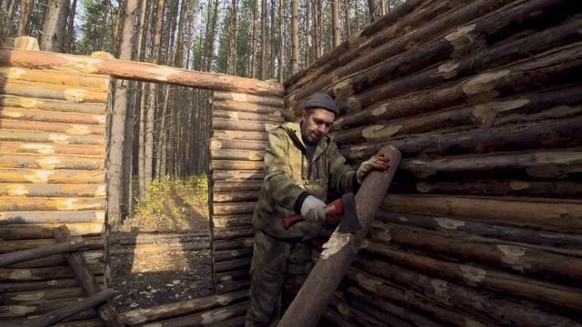 СТРОЮ ХИЖИНУ В ЛЕСУ. КТО ЗДЕСЬ? ДЕНЬ 10. SOLO BUSHCRAFT CAMP. смотреть онлайн