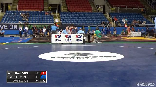 195 Cons. Round 3 - Darrell Noble (Ohio) vs. Wyatt Richardson (Minnesota) смотреть онлайн