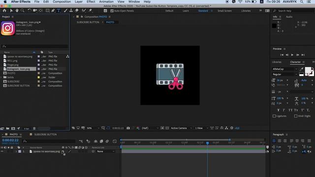 Анимированный знак подписки на канал с логотипом для Adobe After Effects! (ОЧЕНЬ ЛЕГКО) смотреть онлайн