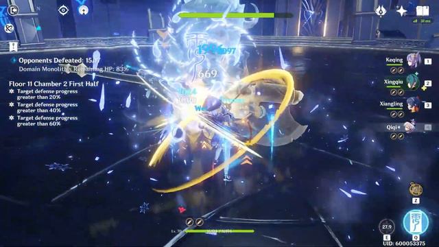 [AR53] Spiral Abyss Floor 11 (9 Stars) - Keqing Chongyun Focus (Genshin Impact) смотреть онлайн