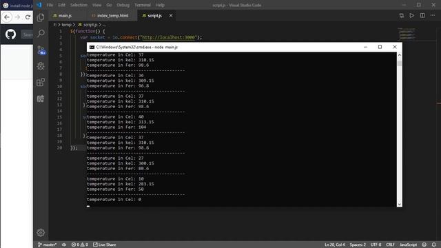 Temperature show using | Johnny five | Arduino | Socket.io | Node.js |Temperature sensor LM35 смотреть онлайн