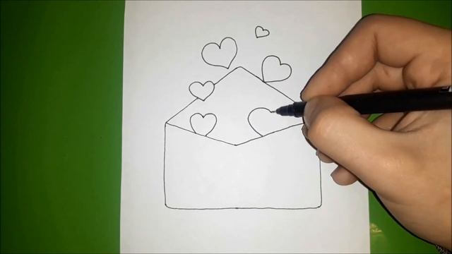 Как нарисовать ЛЮБОВНЫЙ КОНВЕРТ? Лёгкие рисунки для начинающих смотреть онлайн