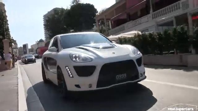 INSANE Porsche Cayenne 'Gemballa Tornado' in Monaco LOUD REVS + Accelerations! смотреть онлайн