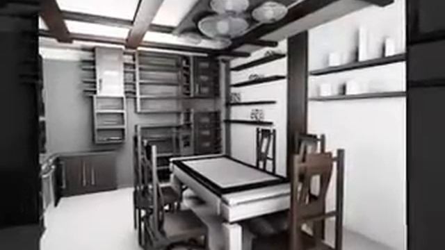 кухонный интерьер, дизайн кухни с дизайнерским потолком смотреть онлайн