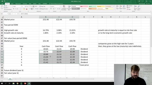 Dividend discount model - using dividends to value stocks | Part 3: two-period DDM (Excel) (SUB) смотреть онлайн