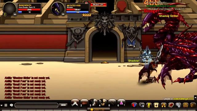 AQW Rhinowrath Solos Mutated Void Dragon смотреть онлайн