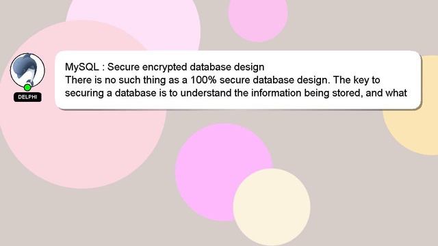 MySQL : Secure encrypted database design смотреть онлайн