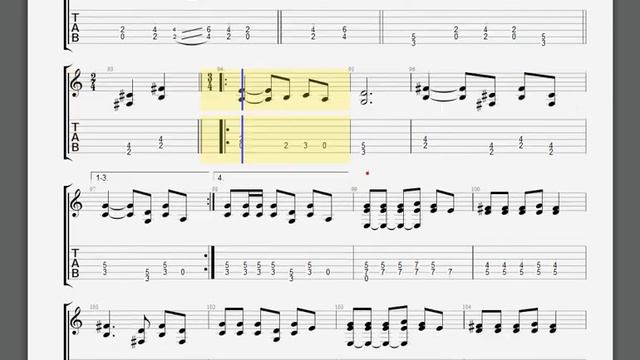 Metallica One James guitar tablature смотреть онлайн
