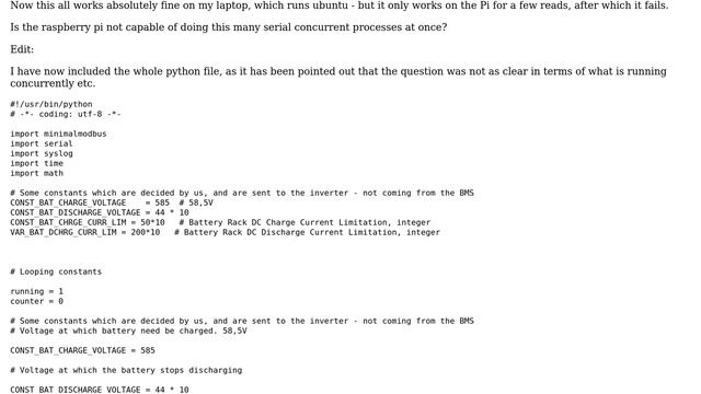 Raspberry Pi: Serial USB-RS485 failing to read on Pi but not on Ubuntu laptop? смотреть онлайн
