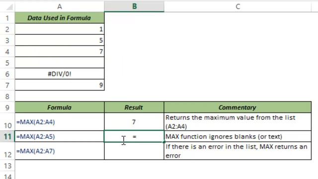 MAX Formula in Excel смотреть онлайн