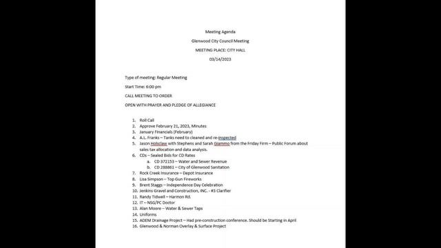 Glenwood, AR Council Meeting 03/14/2023 Part 1 Public Forum: Sales Tax Allocation and Data Analysis смотреть онлайн
