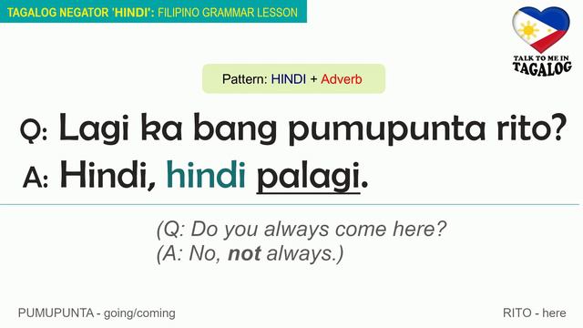 𝗛𝗜𝗡𝗗𝗜 - Tagalog Negator NO/NOT | Negative Sentences in Tagalog | Learn How to Speak Filipino смотреть онлайн