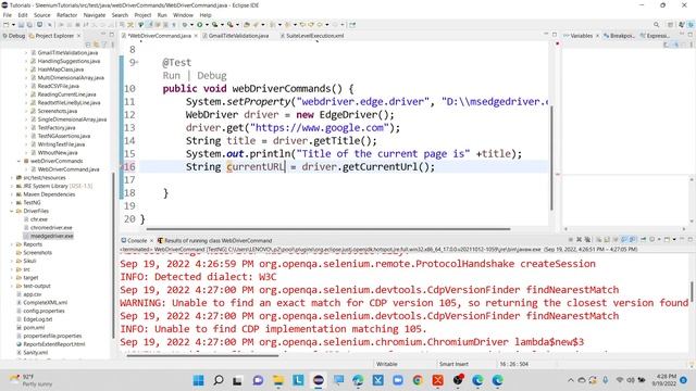 Selenium WebDriver Commands || Browser Commands (Part - 01) смотреть онлайн