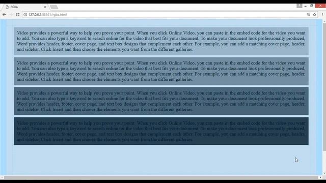CSS3 tutorial for beginners - css rgba opacity (tutorial - 48) смотреть онлайн