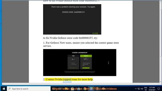 Fix Nvidia Geforce error code 0x000001F5 смотреть онлайн