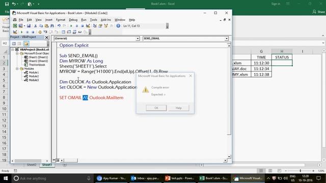 Learn Excel - Video 239 - VBA Send 100 Mails At 100 Different Time Slots