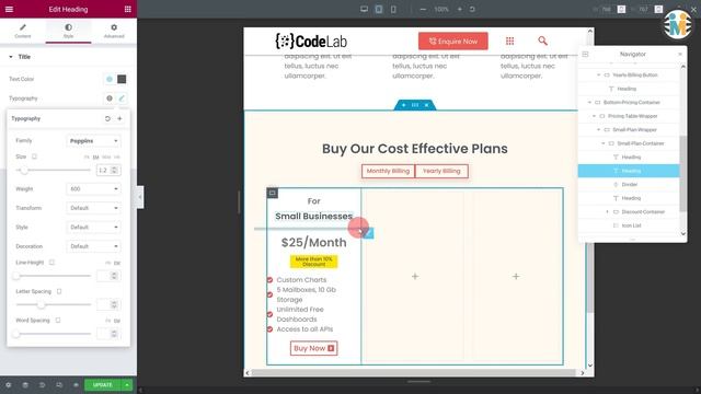 ? Elementor Pricing Table Using Elementor Flexbox Container Layout