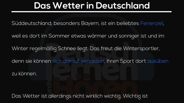 #57 Das Wetter in Deutschland | Deutsch lernen durch Hören | Hörverstehen A2-B1 смотреть онлайн