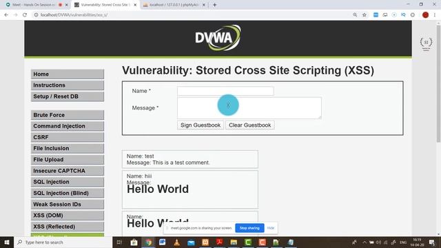 Live Hands On Session | Cross Site Scripting | SQL Injection | XSS | Stored | DVWA | Part 2 | смотреть онлайн
