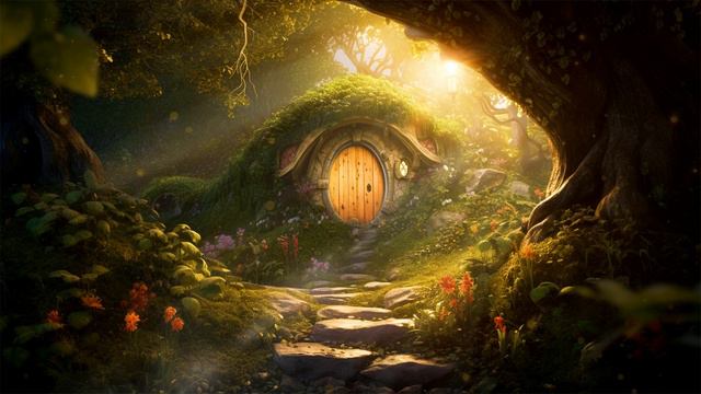 Relax And Enjoy The Peaceful Hobbit House In The Magical Forest 》Music To Inner Peace, Sleep, Heals