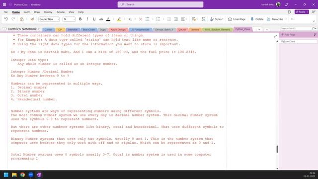 Complete Python by Karthik Babu - Day 5 | Int Data Types & Number system | Notes in Description. смотреть онлайн