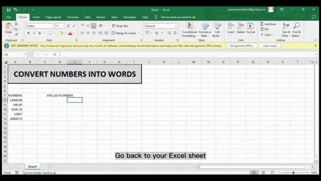 CONVERTING NUMBERS INTO WORDS | MS Excel Tutorial смотреть онлайн