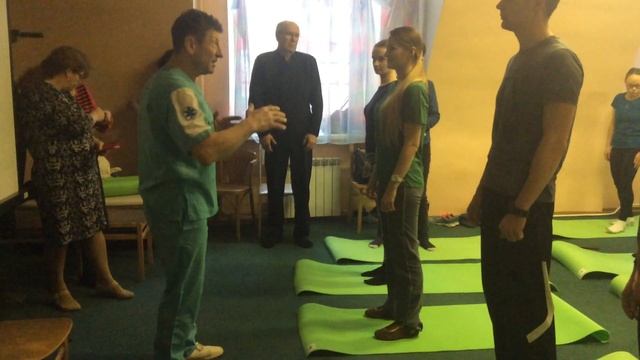 Момент выступления Кузякова С.Н. на Школе для пациентов (секция: ЛФК с пациентами)